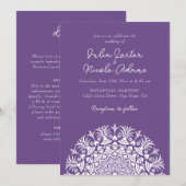Invitation Retro Spanish Abstract Floral Mandala Wedding (Devant / Derrière)