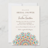 Invitation Retro Spanish Abstract Mandala Bridal Shower (Devant)
