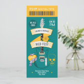 Invitation Retro Stereo Rock ’n’ Roll Wedding Ticket (Debout devant)