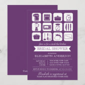 Invitation Rétro stock l'invitation de Fête de la mariée de (Devant / Derrière)