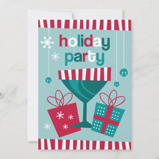Invitation Retro Stripe Custom Holiday (Devant)