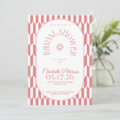 Invitation Retro stripe soft pink typography Bridal Shower (Debout devant)