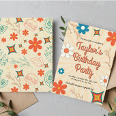 Invitation Retro Stripes Pique-nique Anniversaire