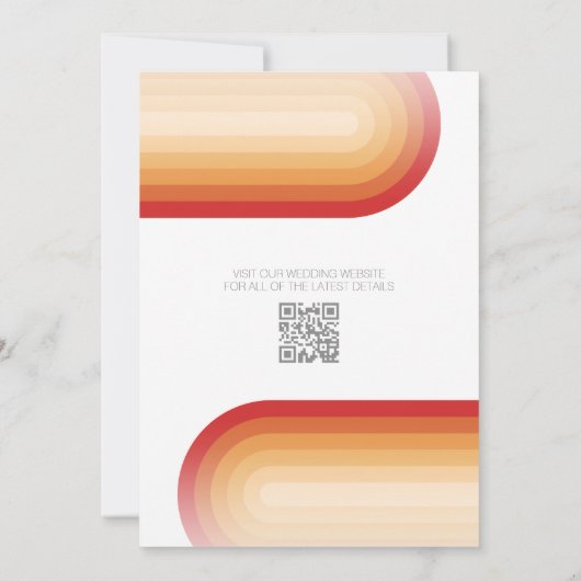 Invitation Retro Stripes - Terra Cotta Sunset Mariage moderne (Dos)