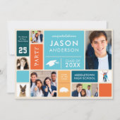 Invitation Retro Style Graduation Party (Devant)