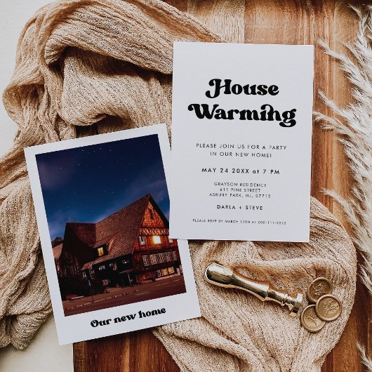 Invitation Retro stylé photo de la fête du ménage