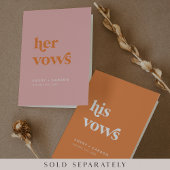 Invitation Retro Summer Orange Ses Vows Mariage Vow Books