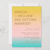Invitation Retro Summer Pastels Gradient Unique Mariage (Devant)