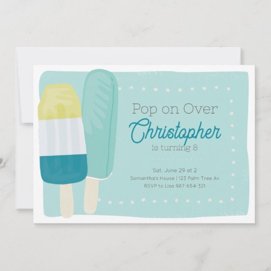 Invitation Retro Summer Popsicle Boys Anniversaire (Devant)