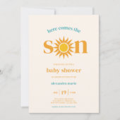 Invitation Retro Sun Voici le Baby shower du fils (Devant)