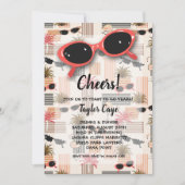 Invitation Retro Sunglasses and Palms 50th Birthday (Devant)