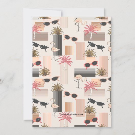 Invitation Retro Sunglasses and Palms 50th Birthday (Dos)