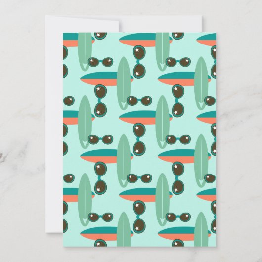 Invitation Retro Sunglasses and Surboards Party (Dos)