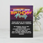 Invitation Retro Sunset 1980s 80s 40e anniversaire (Debout devant)