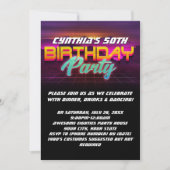Invitation Retro Sunset 1980s 80s 50e anniversaire (Devant)