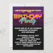 Invitation Retro Sunset 1980s 80s Anniversaire (Devant)