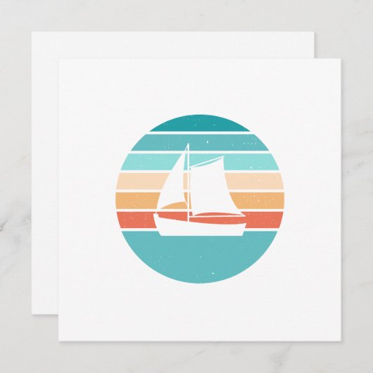 Invitation Retro Sunset Effet Perdu + Voilier (Devant / Derrière)