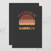 Invitation Retro Sunset Je préfère jouer (Devant / Derrière)