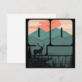 Invitation Retro Sunset Paysage Randonnée Aventure Explorez (Devant / Derrière)