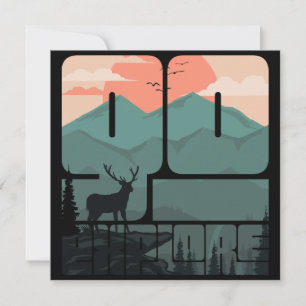 Invitation Retro Sunset Paysage Randonnée Aventure Explorez