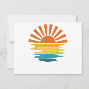 Invitation Retro Sunset Rays Wavy Vintage Retro Sunshine Sun