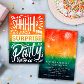 Invitation Retro Sunset Summer Surprise Birthday Party