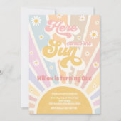 Invitation Retro Sunshine Anniversaire Ici Venez La Fête Du S (Devant)