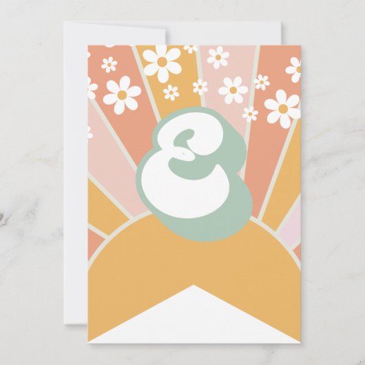 Invitation Retro Sunshine daisy boho floral bannière E (Devant)