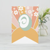 Invitation Retro Sunshine daisy boho floral bannière O (Debout devant)