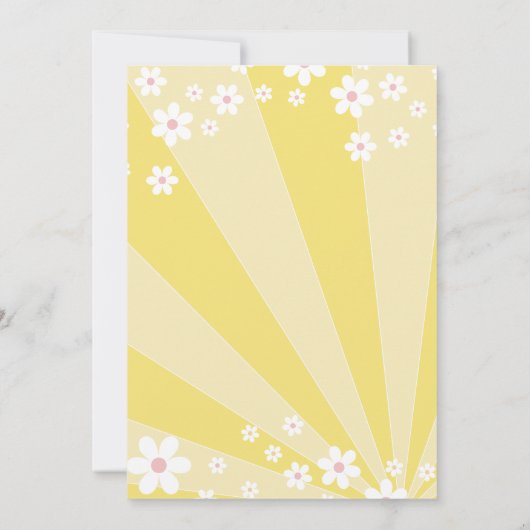 Invitation Retro Sunshine daisy boho premier anniversaire flo (Dos)