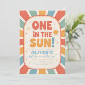 Invitation Retro Sunshine First Birthday (Debout devant)