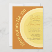 Invitation Retro Sunshine Voici le Baby shower du Fils (Devant)