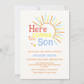 Invitation Retro Sunshine Voici Le Baby shower Fils (Devant)