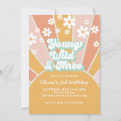 Invitation Retro Sunshine Young Wild Trois marguerite boho fl (Devant)