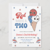 Invitation Retro Super 4 juillet Enfant 2e fête d'anniversair (Devant)