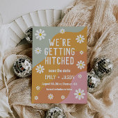 Invitation retro super 70 enregistrer la date