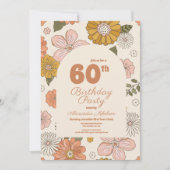 Invitation Retro Super 70's Thématique 60e anniversaire (Devant)