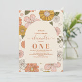 Invitation Retro Super 70's Theme Muted Tones 1er anniversair (Debout devant)