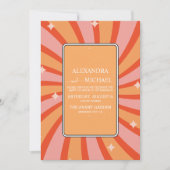 Invitation Retro Super 70's thème Muted Tones Mariage Invit (Devant)