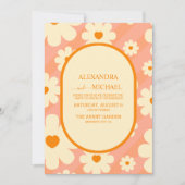 Invitation Retro Super 70's thème Muted Tones Mariage Invit (Devant)