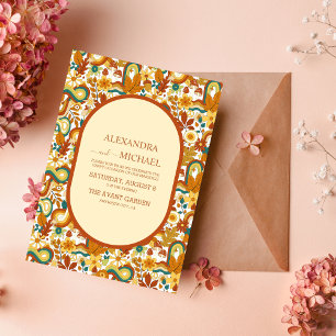 Invitation Retro Super 70's thème Muted Tones Mariage Invit