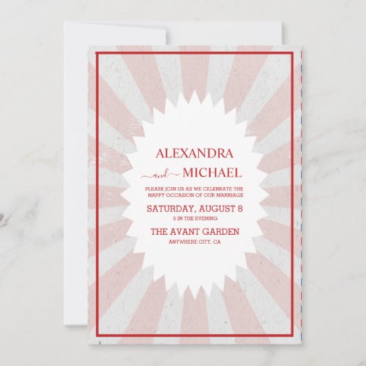 Invitation Retro Super 70's thème Muted Tones Mariage Invit (Devant)