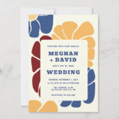 Invitation Retro Super Boho Chic Floral Mariage (Devant)