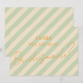 Invitation Retro Super coloré Wavy Boho Mariage Bridesmade (Devant / Derrière)