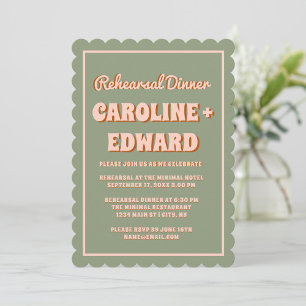Invitation Retro Super coloré Wavy Boho Rehearsdîner