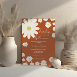 Invitation Retro Super Daisy Floral Baby en Fleur Douche
