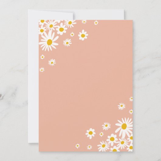 Invitation Retro Super Daisy Rainbow N'importe quel âge Anniv (Dos)