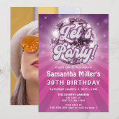 Invitation Retro Super Disco Party Photo Anniversaire (Devant / Derrière)