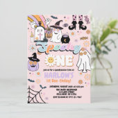 Invitation Retro Super Éffrayant Un Halloween 1er Anniversair (Debout devant)