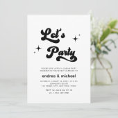 Invitation Retro Super Faisons la fête Décontractée après mar (Debout devant)